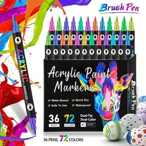 Acrylic Paint Marker Set, 12/24/36/48 Pieces, Art Supplies for Wood, Stone, Canvas, Glass, Fabric, DIY Crafts, Painting Tools