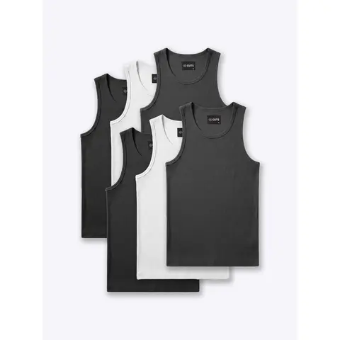 CUTS CLOTHING Men's Knitted Tank Top - Fitted Undershirt, Breathable Sleeveless Design, Solid Colors, Standard Length, Soft Essential Ribbed Fabric, Men's Clothing (White Tank Top Option)