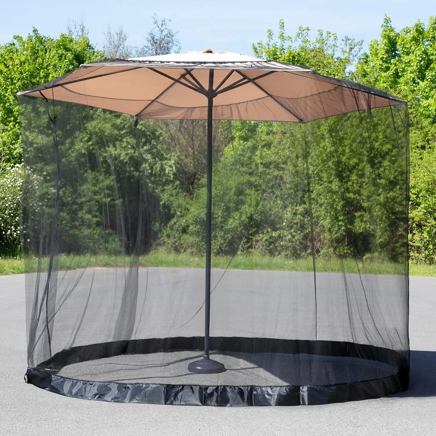 10ft Mosquito Netting for Patio Umbrella, Patio Parasol, Double Sided Canopy Netting, 10x10 Ft Gazebo, Outdoor Shade Canopy, Mesh Canopy, Does Not Include Gazebo Patio Umbrella
