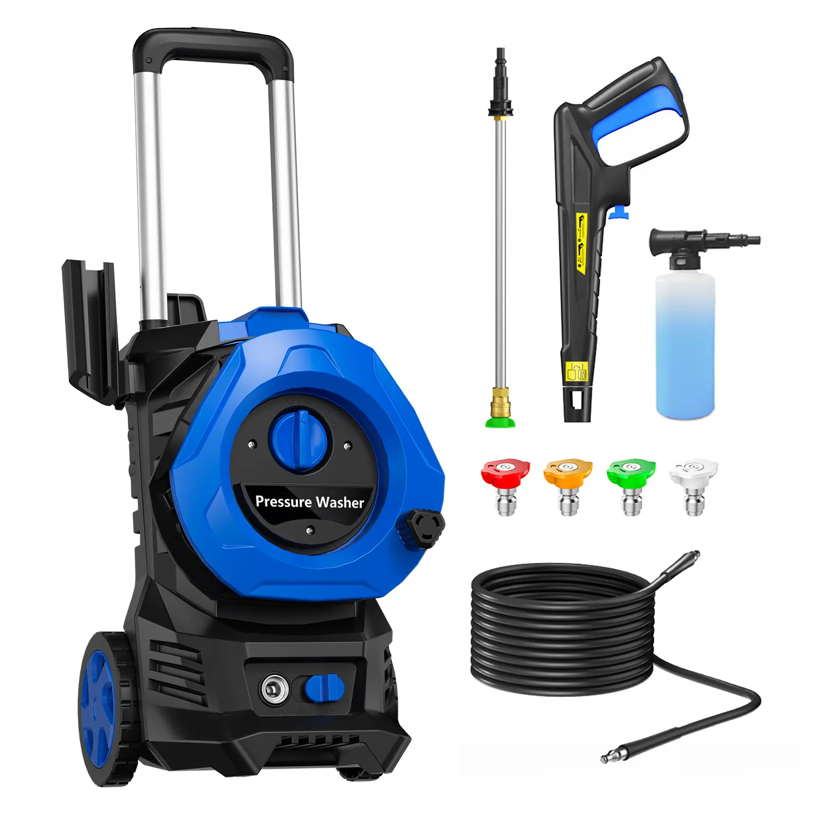 Electric Pressure Washer,4200PSI,Max to 2.5GPM Power Washer with 25 Feet Hose,4 Quick Connect Nozzles,Foam Cannon, Power Cord, for car wash, garden,driveway,home,fence,boat,shed,house exterior