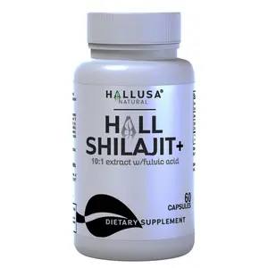 Hallshilajit+ 1000 mg - 10:1 Extract Dietary Supplement for 60 Capsules - HALLUSA NATURAL