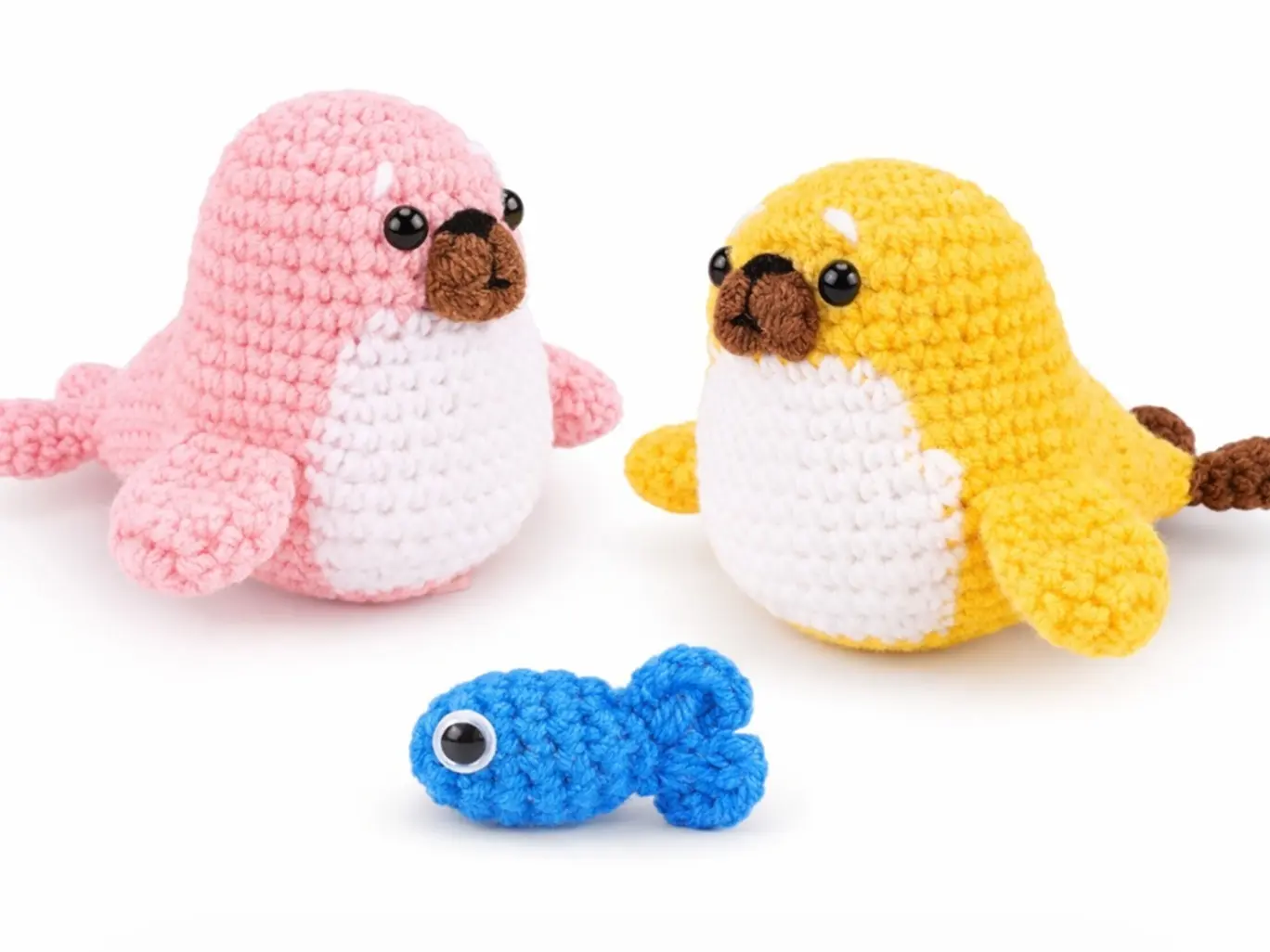 TIKA 2-Pack Seals and Fish Crochet Kit for Beginners with Step-by-Step Video Tutorials for Adults and Kids