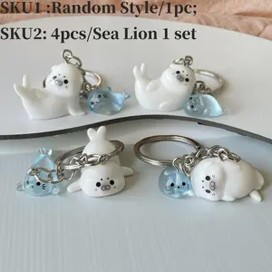 Random Cartoon 3D Glow-In-The-Dark Seal Keychain Set, Cute Decorative Pendant, Keychain For Bags, Trendy Cute Keychain, Perfect Holiday Gift for Men and Women