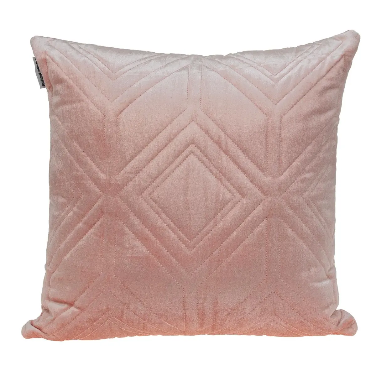 360 Stand Blush Pink Quilted Diamonds Velvet Square Throw Pillow - Cotton Blend, Geometric Print, Quilted Texture, Removable Cover, Transitional Look Home Decor, Square Shape, Soft Cushion, Lightweight Material, Fabric Cushion, Indoor Use