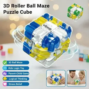 SleekHush Ball Maze Cube - 3D Puzzle for Stress Relief & Concentration - Interactive Brain Teaser for Kids Teens Adults - Colorful Logical Thinking Game