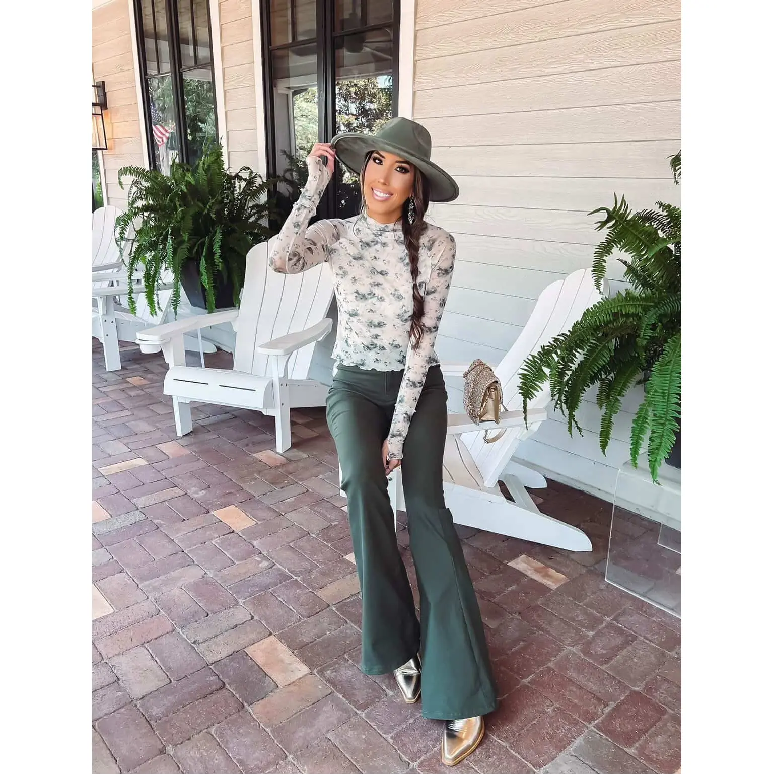 Floral Mesh Long Sleeve Top