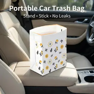 60 PCS Stand-Up Car Trash Bags – Stickable, Leak-Proof, Thick & Portable Multi-Purpose Garbage Bags