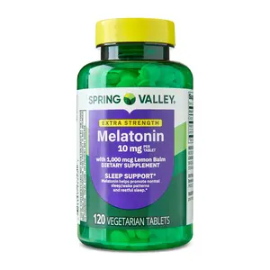 Spring Valley Extra Strength Melatonin Tablets 10 mg 120 Count Sleep Support Dietary Supplement for Natural Restful Nights