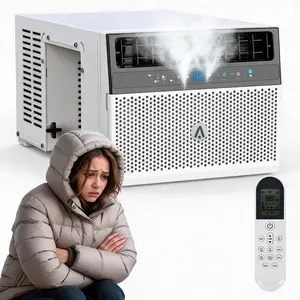 U-Shaped Window Air Conditioner, 6000 BTU AC unit cools up to 269 sq ft, quiet operation for bedroom, living room, home office, remote control included, easy fit for 24–48 inch windows