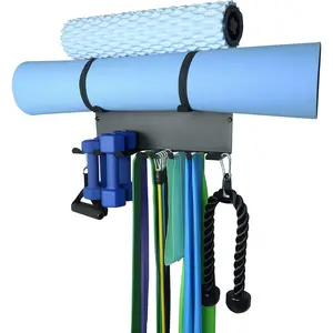 Multi-Purpose Gym Storage Rack Resistance Bands Holder  Gym Accessories Storage Fitness Bands Rack Heavy Duty Hooks for Resistance Bands, Straps, Jump Ropes,  Rollers, Chains