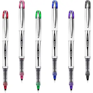 Liquid Ink Rollerball Pen 0.7mm, 6 Assorted Colors Medium Point Quick Dry Smooth Writing Pens for Journaling, Note Taking, Office School Supplies