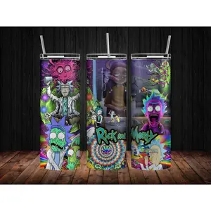 Rick 420 Morty 20oz Tumbler Cup sublimation--=%2=- mom=%2=----=%2=- gift=%2=-- mom gift drinkware tumblers Flasks Lid Metal Stainless