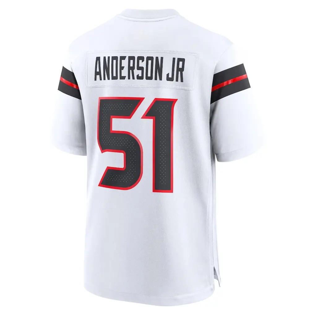 Unisex Football inspired by Houston Team Anderson Jr. 51 Fashion Game Jersey - White