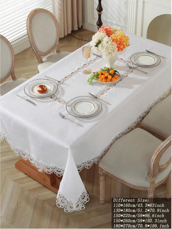 1pc Jacquard Satin Fabric Table Cloth, Square/Rectangular For Kitchen, Dining, Coffee, Vanity, Living Room, Bedroom, Outdoor Furniture, Party, Holiday Decor