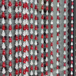 Beaded Curtain Doorways    Door Beads String Curtains Tassel Room Divider Screen Decor for Doorway Window Living Room Wedding 055hl (red)