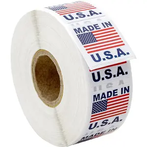 Pre-Printed Labels Stickers with Permanent Adhesive on 1" Core (1" x 1") 1 Roll / 1,000 Labels per Roll