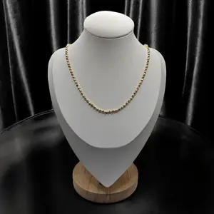 Bead Necklace 14K Gold Plated 3mm