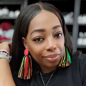 Black History Collection - Elegant Tassel Earrings with Colorful Stripes in Black Frame