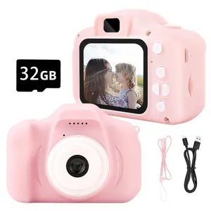 Cute Selfie Camera Toy With 32GB SD Card, Gifts for Kid, HD Digital Video Cameras, Portable Toy for Boy and Girl