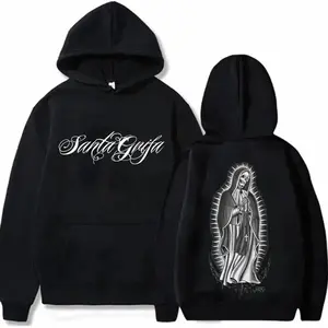 2 Sided Santa Grifa Skull Get the Mexico Band Cotton Hoodie from La Santa Grifa for a stylish look, T-Shirt, Sweatshirt, Gift For Fan Green Grey B