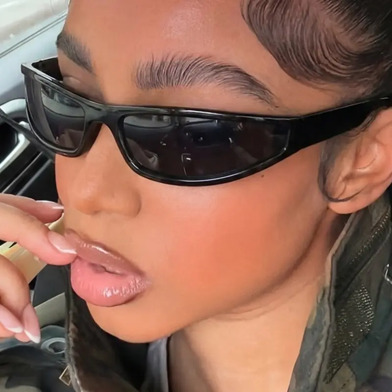 Future Tech Small Frame Y2K Sunglasses, UV400 Protection, Punk Style, PC Material, Ideal for Daily Wear, Vacation & Outdoor Activities, Trendy Shades