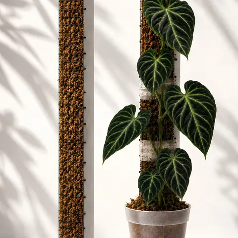 D-Shape Moss Poles for Climbing Plants — Handmade Support for Vertical Growth