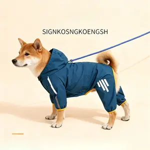 Waterproof Dog Jacket Coat Raincoat with Hood, Reflective Night Safety, Suitable for Small Dogs Cats, Lightweight Windproof Snow Protection