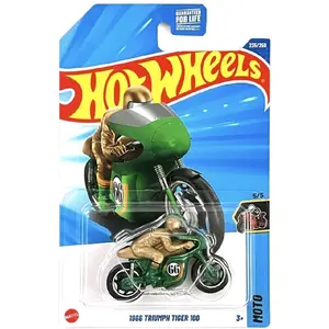 2025 Hot Wheels 1966 Triumph Tiger 100 TREASURE HUNT Moto Series 5/5 Green