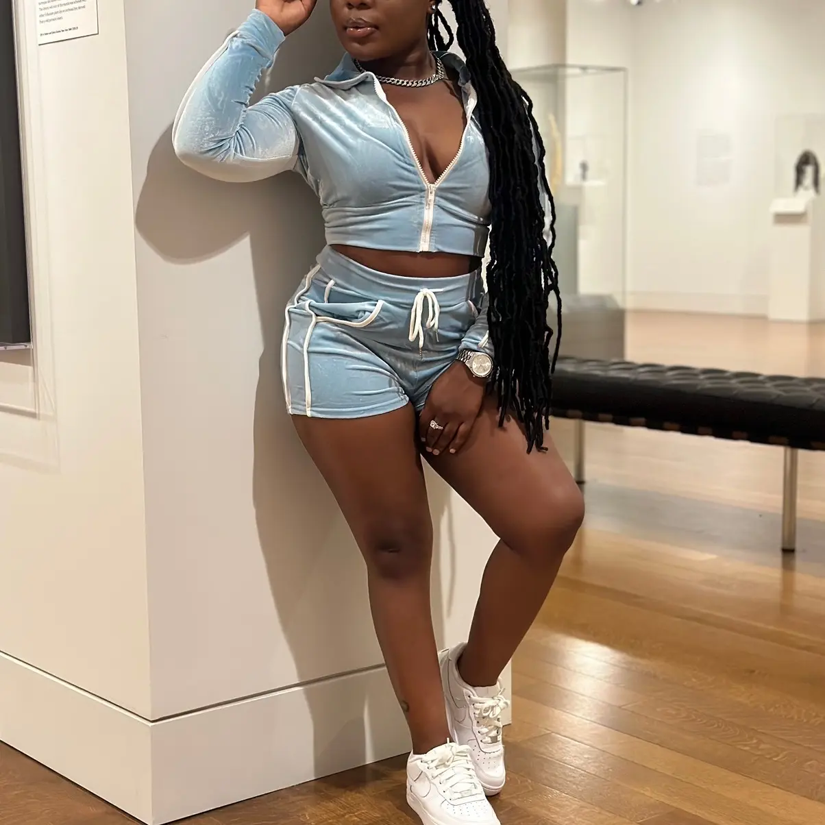 Velour short set