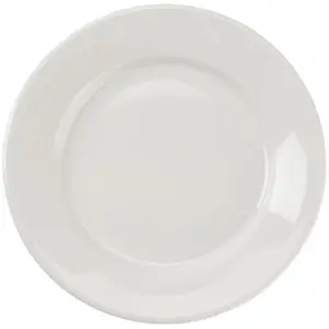 Yanco RE-7 Porcelain Recovery Plate, American White, 7.125 in, Pack of 36