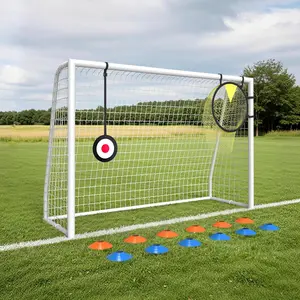 Soccer Goal for Backyard with Target Net & Training Cones: 12x6 / 8x6 / 6x4 FT Metal Frame Soccer Net with Shooting Target – Easy Assembly for Kids, Teens & Adults