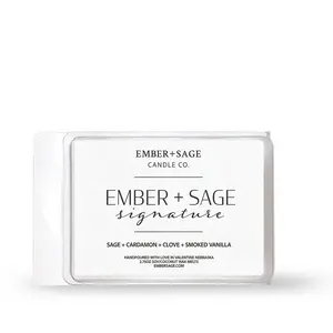 Ember + Sage Signature | Hand-Poured Soy Coconut Wax Melt | 2.75oz