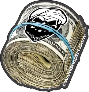 Roll Of Cash Sticker - Vinyl Decorative Gift for Friends - Waterproof Sticker with Money Theme