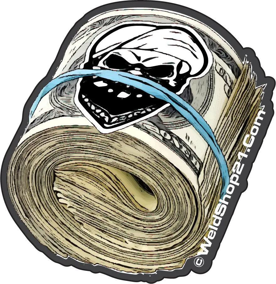Roll Of Cash Sticker - Vinyl Decorative Gift for Friends - Waterproof Sticker with Money Theme