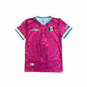 México San Juditas Jersey Hot Pink Unisex Authentic Mexican Soccer Fan Gear Iconic Design Vibrant Pink Color