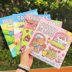Cartoon Themed Coloring Book, DIY Painting Book, Water Coloring Books, DIY Painting Supplies for Adults & Teens, Suitable for Daily Leisure