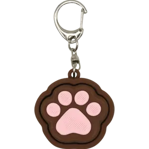 Brown Paw Print Fidget Clicker: keychain accessory, stress relief, cute must have