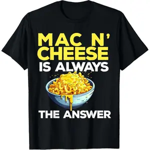 100% Cotton Mac n Cheese Macaroni and Cheese Design Meme Funny Unisex T-Shirt White