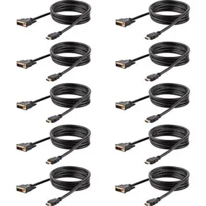 StarTech Tech Accessories HDMI Adapter Cables - 6 ft. Male HDMI to Male DVI Cable, Black, Pack of 10