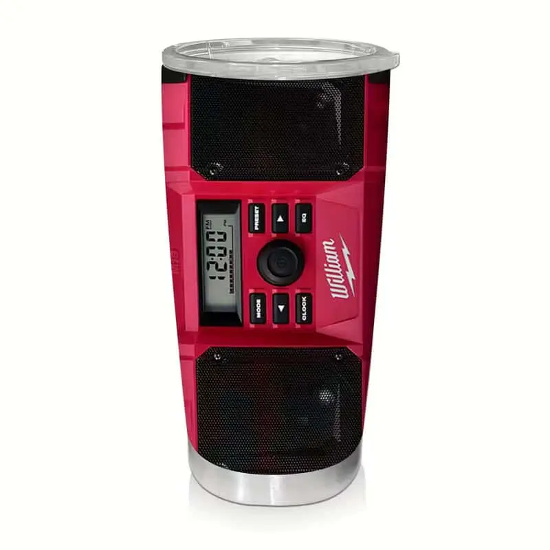 20oz Stylish Printed Red Speaker Glass Tumbler with Lid - Portable Double-Wall Vacuum Insulated Travel Flask, Spill-Proof Coffee/Tea Cup, Perfect Gift for Parents for Christmas, Birthday