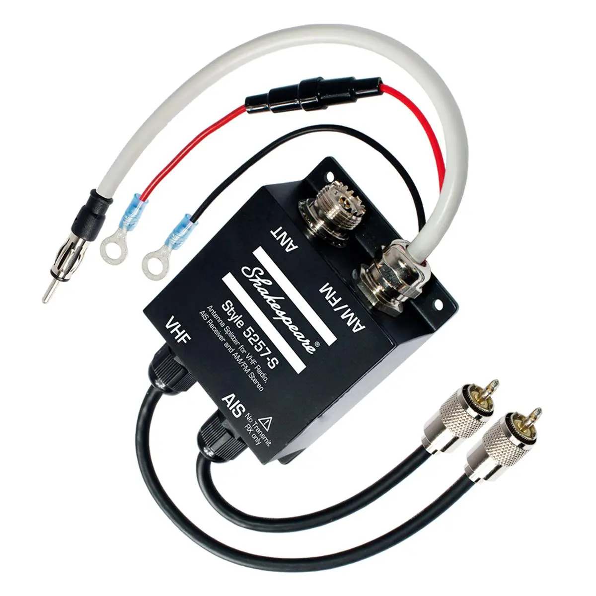 Shakespeare 5257-S High Quality Standard Vehicle Accessories Antenna Splitter - Compatible with VHF Radio, AIS Receiver, AM/FM Stereo, Ensures Reliability and Durability
