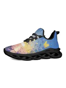 Exclusive Unique Print Fashion Watercolor Sneakers, Artistic Graffiti Design, Classic Versatile Vibrant Pattern, Modern Comfort Sole