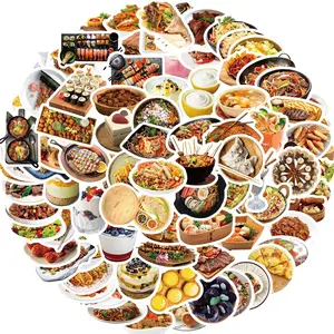 Food Themed Sticker, 90pcs/set Cute Fast Food Sticker, Waterproof Sticker for Laptop, Phone, Skateboard, Luggage, Water Bottle, Journal, Decor