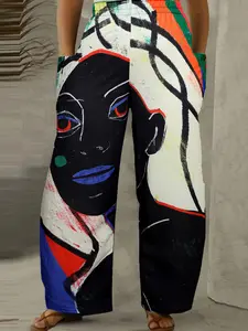 Plus Size Printed Avatar Pants, Comfortable and Stylish Bottoms, Perfect for Daily Wear, Unique Design for Men and Women