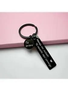 Drive Safe Keychain with Letter Pattern, Spanish Style Inspirational Keyring, Perfect Birthday Valentine's Day Gift for Boyfriend Husband, Outdoor Travel Car Accessories for Him