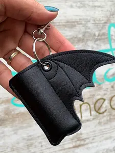 Gothic Bat Lipstick Case, Wing Design, Elegant Punk Style Women's Accessory, Keychain Charm, Anime Theme Pendant Decoration, Gothic Cross Keychain