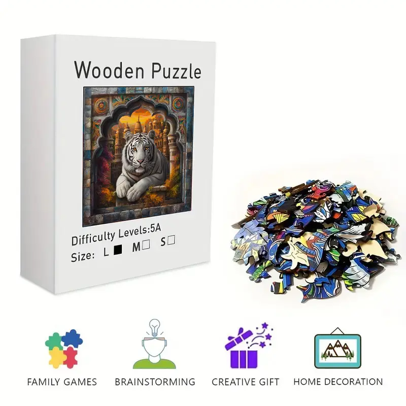 Wooden Jigsaw Puzzle - Unique Irregular Shape Vintage Biplane War Scene Puzzle for Adults, Challenging Brain Teaser, Artistic Home Decor, Stress Relief Activity