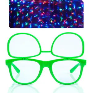 Clear Glasses with Diffraction Flip Lenses - Ideal for Festivals, Lights, Raves, Etc.