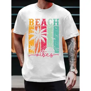 [100% Cotton] Summer T - Shirt Showcasing Palm Trees, Sunset And Beach Vibes For Coastal Aesthetics T-Shirt For Men And Women