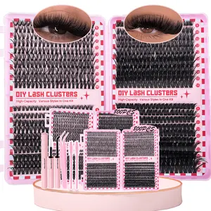 800pcs D Curl Individual Eyelashes Clusters Beginner Friendly High Capacity Eyelash Book Set for Different Makeup Beauty Long Lasting Dense False Eyelashes Gift for Women Lash Clusters Kit